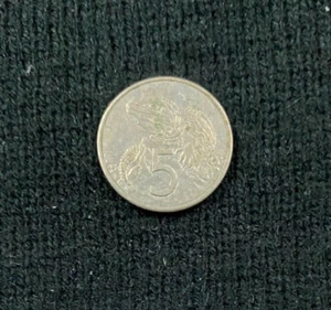 1987 New Zealand 5 Five Cent Coin Circulated - Picture 1 of 2
