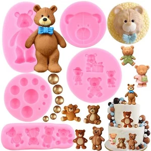 3D Bear Silicone Mold Fondant Cake Decorating Tools Cupcake Topper Chocolates - Picture 1 of 17
