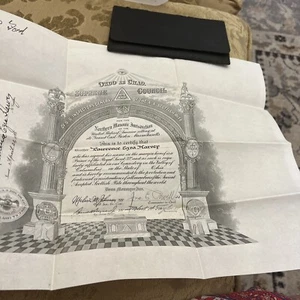 Unterzeichnet von Präsident Gerald Ford nördlicher Freimaurerritus Ohio 1945 Zertifikat 33 - Bild 1 von 5