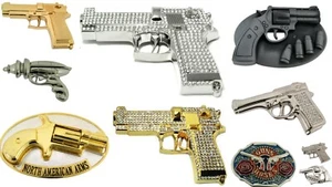 10 PCS Gun Belt Buckles Bling Western Cowboy Rodeo Style Silver Gold Wholesale - Picture 1 of 13