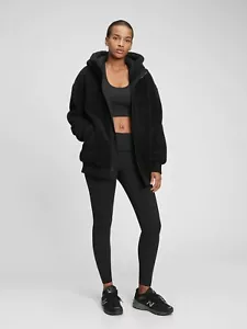 NWT Gap Relaxed Sherpa Jacket , BLACK SIZE XS #725875 W0102H - Picture 1 of 8