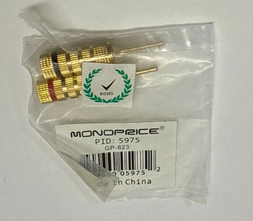 Conectores de pasador de altavoz Enchufes de pasador Clip de pasador Chapado en oro de alta calidad Foto 1 de 1