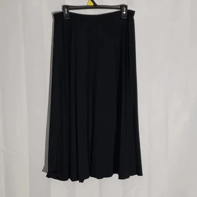 Made In USA! Elegant Pleated Black Skirt Size 16 Mid Calf Length. Soft Comfy. - Image 1 of 4