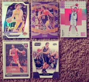 Lotto 5 Card Pau Gasol Spurs Lakers Panini Silver Prizm Donruss Basketball - Foto 1 di 2
