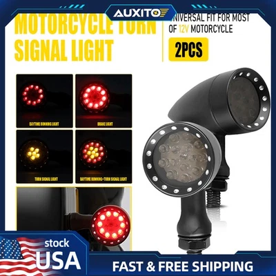 2X Señales LED ámbar para motocicleta luz de freno roja giratoria Yamaha para Kawasaki Suzuki Foto 1 de 4