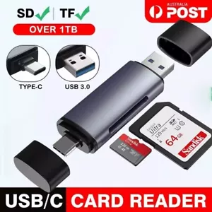 Type-C USB-C USB-A Memory Card Reader Micro TF SD OTG For PC Macbook Tablet AU - Picture 1 of 7