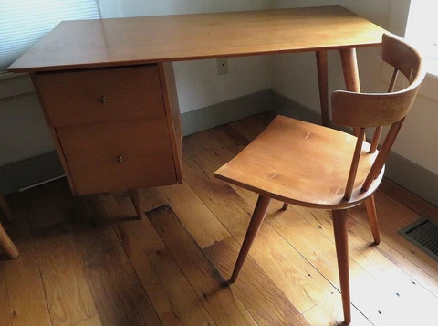 Paul McCobb Planner Group MCM Maple Student Desk (1560) & Chair (1531) 1950's Cover
