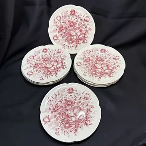 Set Lot Of 11 Johnson Brothers Windsor Ware Dover Red Bread Plates 6 1/2" - Picture 1 of 6