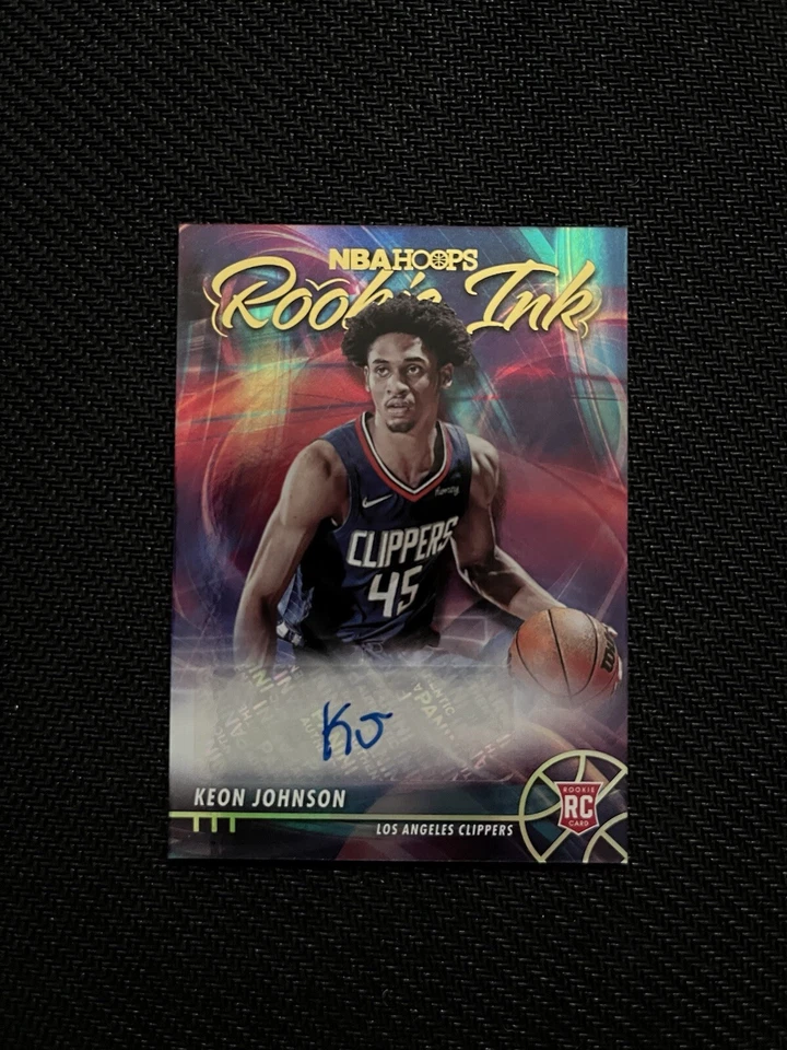 2021-22 NBA Hoops - Keon Johnson Rookie Ink RI-KJ - Los Angeles Clippers - Image 1 of 2