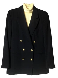 Bowdon Women’s Blazer Jacket ~Navy~Sz 10 ~Classic Tailored Clothing ~Made In USA - Picture 1 of 9