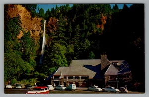 Postal Oregon Multnomah Falls Park Columbia River Hwy Cromo Coches Antiguos Años 50 - Imagen 1 de 2