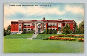 Eldredge School and Playground East Greenwich Rhode Island RI  Unposted Postcard - Picture 1 of 2