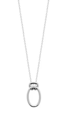 Collana In Argento 925/000 Rodio - Pendente Ovale - Legame Nodo - Immagine 1 di 4
