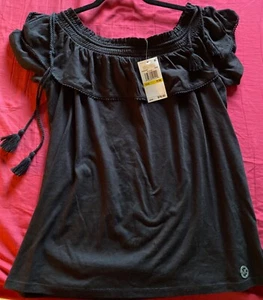 Michael Kors Shirt Black Off Shoulder Petite Size - Picture 1 of 9