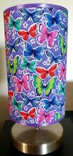 Butterfly bedside touch lamp night light base with fabric shade And Bulb