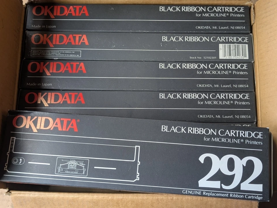 OKIDATA Black Ribbon Cartridge, 292 Microline, 52102301 - x6 - Image 1 of 2
