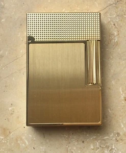 *SALE* S. T. DUPONT L2 small brushed gold Feuerzeug, Ref. C18602 - Picture 1 of 4