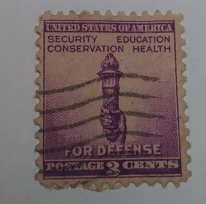Vintage US 3 Cent Security For Defense Stamp 1940, Scott #901, F/G US121. - Picture 1 of 3