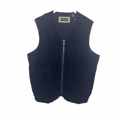 Ruff Hewn Terry Knit Navy Vest Mens Large Full Zip Cabin Fever Vintage 90s NWT Foto 1 de 4