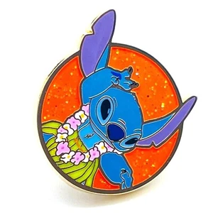 DISNEY PALM Hula Stitch Micro Mystery Enamel Pin Glitter Background - Picture 1 of 6