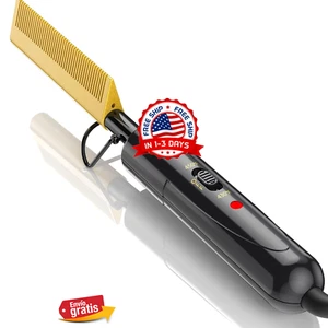 DORADA Plancha Onduladora de Pelo Peine Rizador Profesional Electrico Cabello - Picture 1 of 9