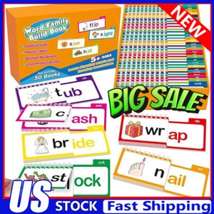 30 Read and Rhyme Flip Books ABC Vocabulary Educational Flash Cards Family Lear - Picture 1 of 14