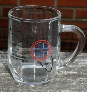 4" Glass Mug-Griswold & Cast Iron Cookware Assoc 1994 Souvenir-Cross Logo & FL - Picture 1 of 8