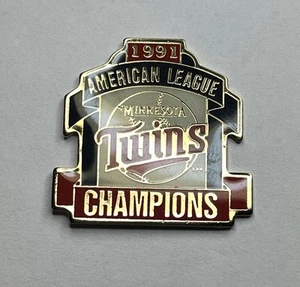 Pin de solapa de colección 1991 de los gemelos de Minnesota ~ Campeones de la Liga Americana - Imagen 1 de 3
