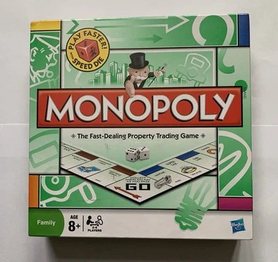 Monopoly Board Game Play Faster Speed Dice New Sealed Family Hasbro - Image 1 of 2