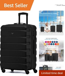 Elegant Lightweight 25" Medium Hard Case Suitcase - Airline Approved Travel - Picture 1 of 9