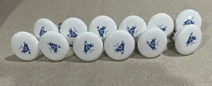 Vintage White Porcelain Small Cabinet Knobs Drawers Pulls With Screws Lot Of 12 - Picture 1 of 6