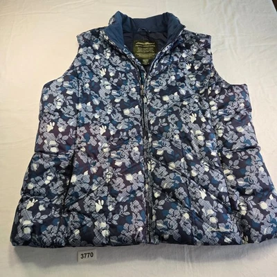 Chaleco Floral Acolchado Plumón de Ganso Premium Eddie Bauer Para Mujer XXL Cremallera Frontal Puffer Foto 1 de 4