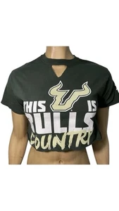 University of South Florida Bulls Damen abgeschnittenes Shirt grün Größe Small USF - Bild 1 von 4