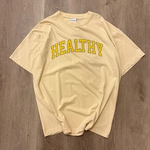 Midnight Organic Healthy Varsity Tee Cream XL - Picture 1 of 5