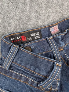 Ariat FR M4 Relaxed Boot Jeans Mens 34/36 (fit 34/34) Dark Wash Blue Denim - Picture 1 of 11