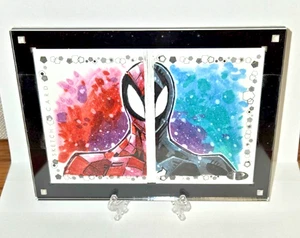 2021 Marvel Premier Spider-Man & Black Suit Spidy Split Face 2 Panel 1/1 Sketch - Picture 1 of 3