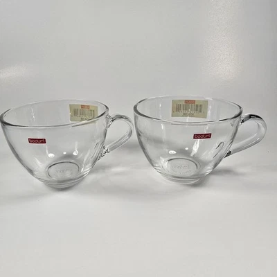 Vintage Bodum Glass Flst Bottom Coffee Cups Tea Espresso France New - Image 1 of 4