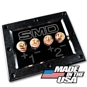 SMD 2-Channel Heavy-Duty Speaker Box Terminal Plate - Copper Hardware - Picture 1 of 4