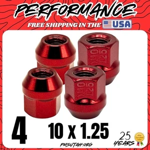 4 Acorn Bulge Lug Nuts 2022-2024 Can-Am Commander 1000R X-MR UTV Red Rim Nut - Picture 1 of 7
