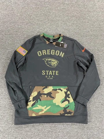 Nike Oregon State Beavers Sweater Mens Large Black Camo Sweatshirt DD4315-010 Cover