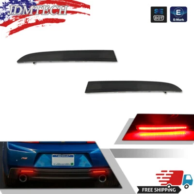 For Cadillac ATS 2013-2018 XT5 LED Bumper Reflector Light Rear Red Smoked 2PCS - Image 1 of 4