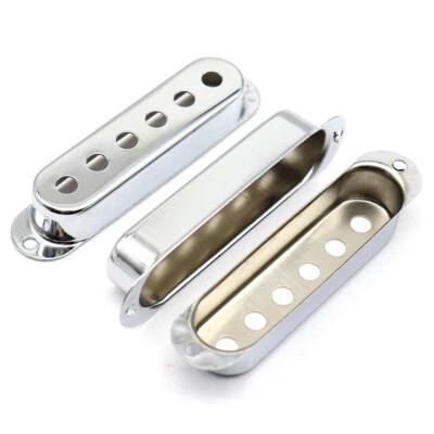 3 piezas cubiertas de pastilla individuales para guitarra de latón 48/50/52 mm para guitarra Strat Squier plateadas Foto 1 de 4
