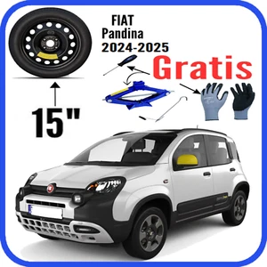 Ruotino Di Scorta Dot2024 4Fori 15 Per La Fiat Pandina Cric Guanti Cacciavite - Imagen 1 de 10