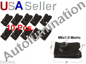 Parafango corpo lamiera M6 X 1.0 clip pieghevole ossido nero U J clip - Foto 1 di 1