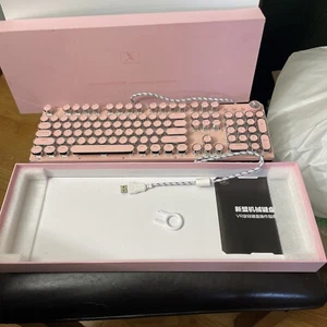 Pink Mechanical Keyboard Backlit Wired USB Keyboards Ergonomic For PC Gaming - Picture 1 of 9