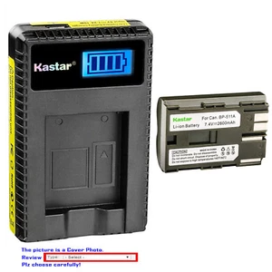 Kastar Battery LCD Charger for Canon BP-511 BP-511A PowerShot G6 PowerShot Pro 1 - Picture 1 of 11