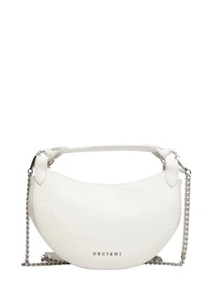 Woman shoulder bag crescent orciani dumpling small white soft leather for women - Image 1 of 4