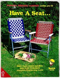 1990s Pepperell Braiding Co Have A Seat Macrame Lawn Chair Pattern Book 16807 - Picture 1 of 2