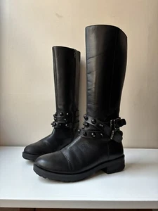 apepazza boots Black Leather Zipper Closure Size 39 (8-8.5) Women - Picture 1 of 8