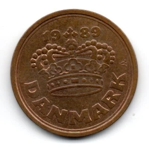 Denmark 1989, Crown of Christian V (1646-1699) in center, 50 ØRE - Picture 1 of 2